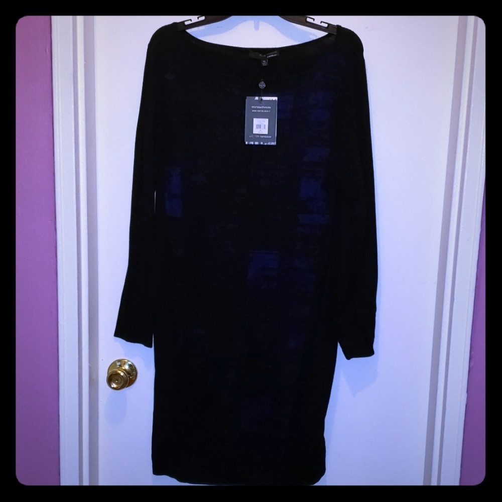 NEW Elie Tahari for Kohls black blue dress XL NWT